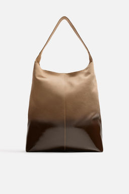 LACQUERED LEATHER SHOPPER BAG - Zara фото 3