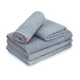 **Махровое полотенце с греческим бордюром серое ПТ-21 50х90