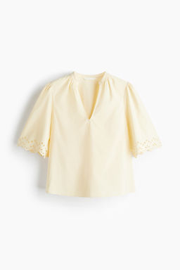 Blusa de algod?n con bordado ingl?s