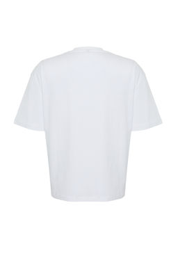 TRENDYOLMILLA Beyaz Bask?l? Premium %100 Pamuk Relaxed/Rahat Kesim Orme T-Shirt TWOSS24TS00178  фото 20