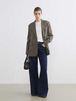 Kazaya?? Desenli Kad?n Blazer Ceket