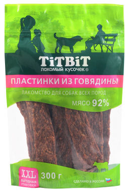 Титбит Пластинки из говядины для собак всех пород 300 г XXL