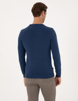 _ndigo Melanj Slim Fit Bisiklet Yaka Basic Triko Kazak - Pierre cardin фото 5