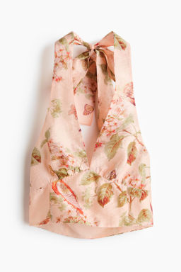 Top estampado con escote halter