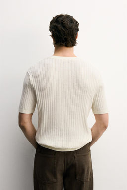 CAMISETA PUNTO CANAL? CUELLO PANADERO / Crudo - Zara фото 4