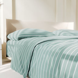 Постельное бельё Этель 1.5сп Mint stripes 143х215 см,150х214 см,70х70см-2 шт, 100% хлопок,поплин  фото 10