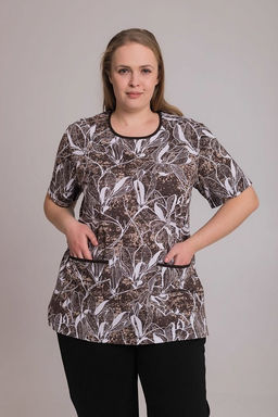 Футболка М30081Вкб коричневый/белый - Елена фото 5