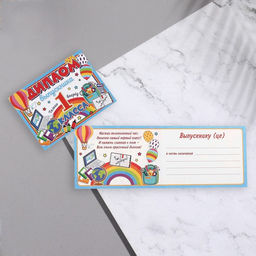 Цена за 10 шт. Диплом «Выпускник 1 класса!», 44.5×16.5 см