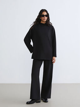 Dik Yaka Oversize Kad?n Sweatshirt Tunik
