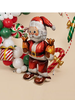 Воздушный шар фольгированный 43" Дед мороз с подарками, под воздух