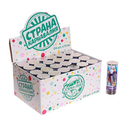 Цена за 24 шт. Хлопушка пружинная Счастливого Нового года! (конфетти+ фольга серпантин) 11см - Страна карнавалия фото 3