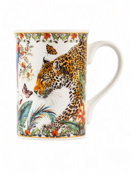 Кружка ЛЕОПАРД 320мл с ложечкой и подставкой - SIJ фото 3