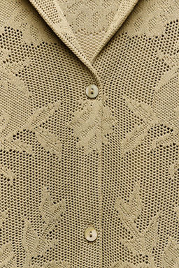 OVERSIZE JACQUARD KNIT POLO SHIRT - Zara фото 7