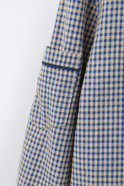 CAMISA CUELLO BOBO CUADROS / Crudo / Azul - Zara фото 6