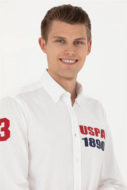 Мужская белая рубашка с длинным рукавом - U.s. polo assn фото 7