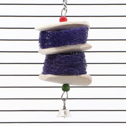 Игрушка с панцирем каракатицы, люфой и колокольчиком, 20 х 5 см, фиолетовая - Пижон фото 5