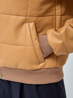 Бомбер стеганый из эко-кожи - Tantino фото 7