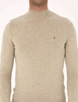 Kum Melanj Slim Fit Yar_m Bal_k__ Yaka Basic Triko Kazak - Pierre cardin фото 6