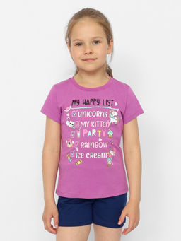 CRB wear/CWKG 63405-44 Футболка для девочки,фиолетовый/Ex.Cherubino