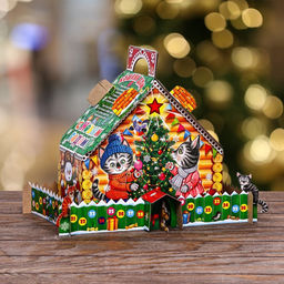 Цена за 5 шт. Подарочная коробка Кошкин дом, 22,5 х 23 х 12,5 см - Simaland фото 8