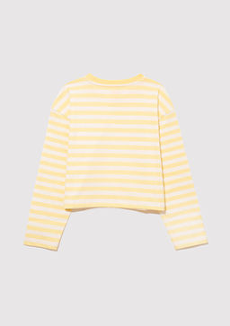 Cizgili Sar? Tisort - Mavi фото 2