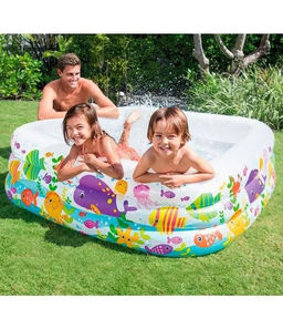 Бассейн прямоугольный Аквариум 159х159х50см, от 3-х лет INTEX, микс цвета  фото 5