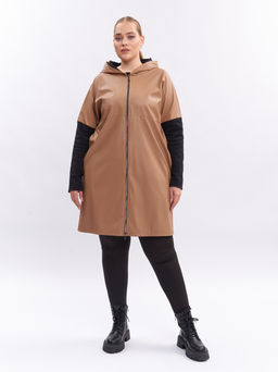 Пальто кожаное PL10209BRW19