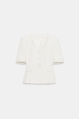 CHAQUETA PEPLUM VOLANTES MANGA CORTA / Crudo - Zara фото 8
