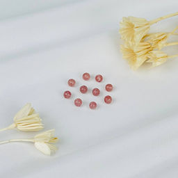 Бусины для украшений из Клубничного кварца (10 шт)