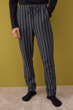 Siyah - Antrasit Regular Fit Cizgili Dokulu Orme Pijama Tak?m? TMNAW26PT00006 - Trendyolmilla фото 3