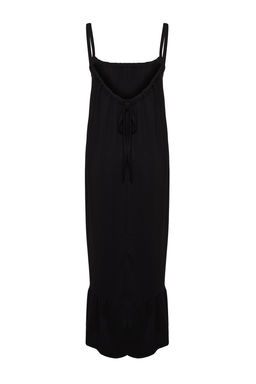 TRENDYOLMILLA Siyah S?rt Detayl? Ask?l? Burumcuk/Dokulu Maxi Orme Elbise TWOSS24EL00259  фото 16