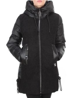 D6816 BLACK Куртка зимняя женская KARERSITER (200 гр. холлофайбера) - Fashion фото 2