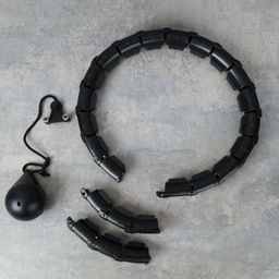 Обруч статический Woohooo Saturn с утяжелителем / 24 секции 115см / черный / уп24 - Галеонтрейд фото 4