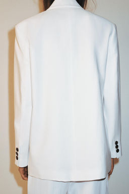 BLAZER CRUZADA OVERSIZE HOMBRERAS / Blanco - Zara фото 6