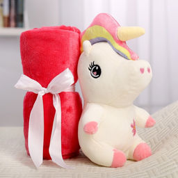 Мягкая игрушка Единорожка, с пледом, МИКС - Milo toys фото 2