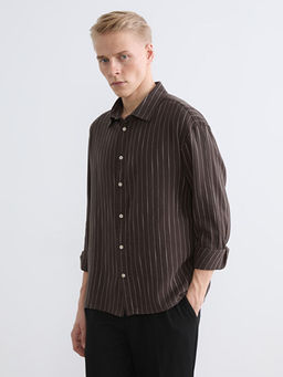 Regular Fit ?izgili Erkek M?slin G?mlek