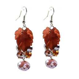 Серьги с цирконом Гроздья цв.шоколадный, 9,7г