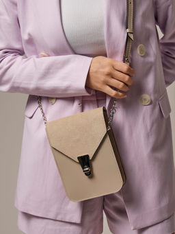 Сумка замшевая кросс-боди Deboro 31023 беж.круж/ваниль