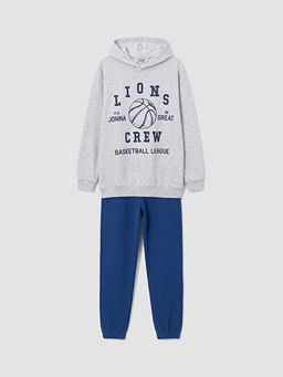 Erkek ?ocuk Kap??onlu Bask?l? E?ofman Tak?m?