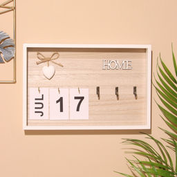 Сувенир вечный календарь HOME, 2.53020 см, дерево, белый