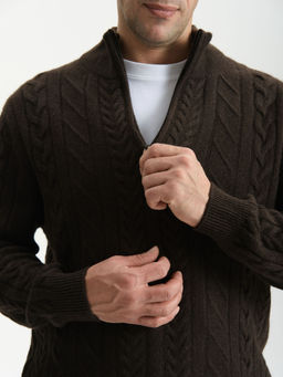 Джемпер мужской из пуха яка 2006 темно-коричневый