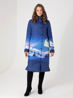 24406 Пальто двухстороннее синий