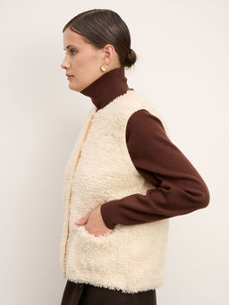 Жилет из кашемира женский 16147 кремовый