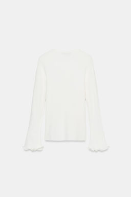 CHAQUETA PUNTO RIB ACABADO ONDULADO / Blanco - Zara фото 4