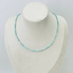 Колье из Амазонита и Розового кварца 42 см +