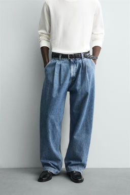WIDE-FIT PLEATED JEANS - Zara фото 2