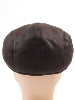 6230 DK. BROWN Кепка хулиганка зимняя мужская (искусственная кожа, искусственный мех)