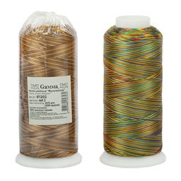 Нитки для вышивания Gamma мультиколор M120/2 100% вискоза 5000 я
