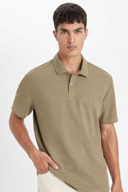 New Regular Fit Basic Duz K?sa Kollu Polo Tisort