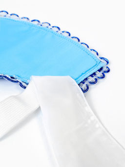 Кокошник карнавальный голубой с бусинами